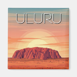 Vintage Uluru Australia Sunset Magnet
