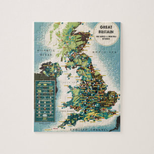 Vintage Underbar Britain Resources Karta Pussel