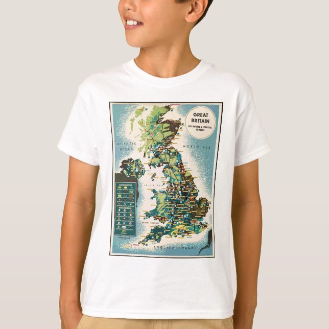 Vintage Underbar Britain Resources Karta Tee (Framsida)
