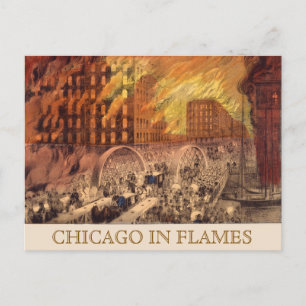 Vintage Underbar Chicago Illinois Fire Vykort