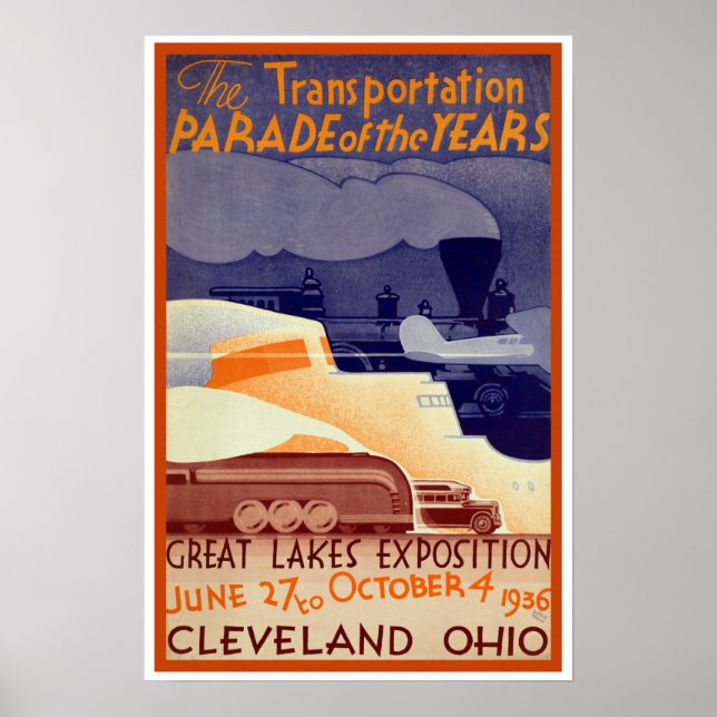 Vintage Underbar Sjöar Exposition Cleveland Ohio Poster (Framsidan)