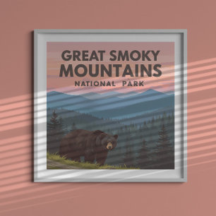 Vintage Underbar Smoky Mountains Park Poster