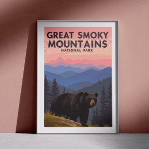 Vintage Underbar Smoky Mountains Park Poster