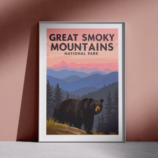 Vintage Underbar Smoky Mountains Park Poster