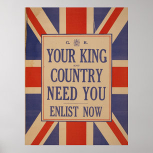VINTAGE UNDERBAR UK FLAGGA POSTER