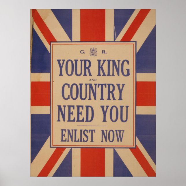 VINTAGE UNDERBAR UK FLAGGA POSTER (Framsidan)