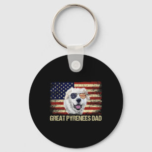Vintage Underbara Pyrenéerna Pappa Amerikanska Fla Nyckelring