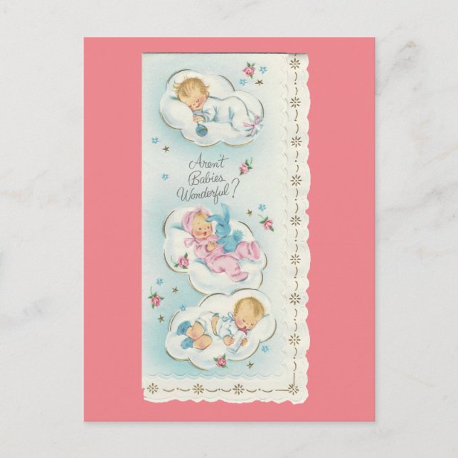 Vintage "Underbart Spädbarn" Vykort (Framsida)