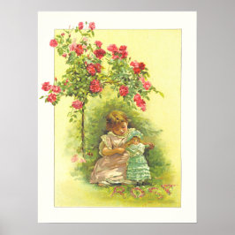 Vintage underordnad med Storybook-sida för docknin Poster