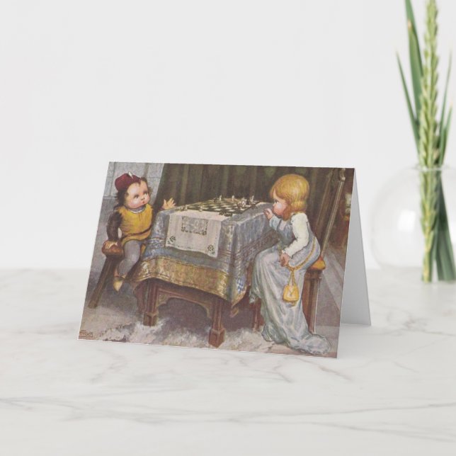 Vintage - underordnat chess - spelkort kort (Framsida)