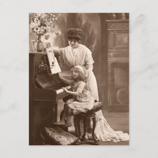 Vintage Undervisning i Child Piano Music Postcard Vykort