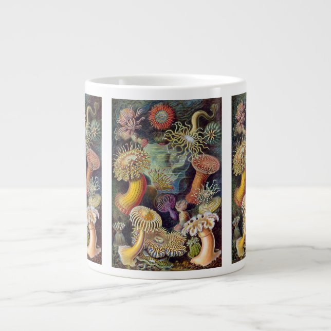 Vintage Underwater Anemones av Ernst Haeckel Jumbo Mugg (Framsidan)