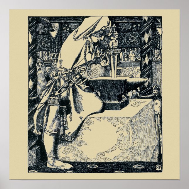 Vintage Unge Kung Arthur av Howard Pyle Poster (Framsidan)