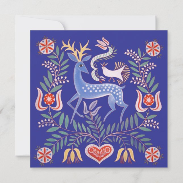 vintage ungersk folkkonst hjort och blommor (Framsida)