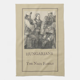 Vintage ungrare på Sojabönsbeige Kökshandduk