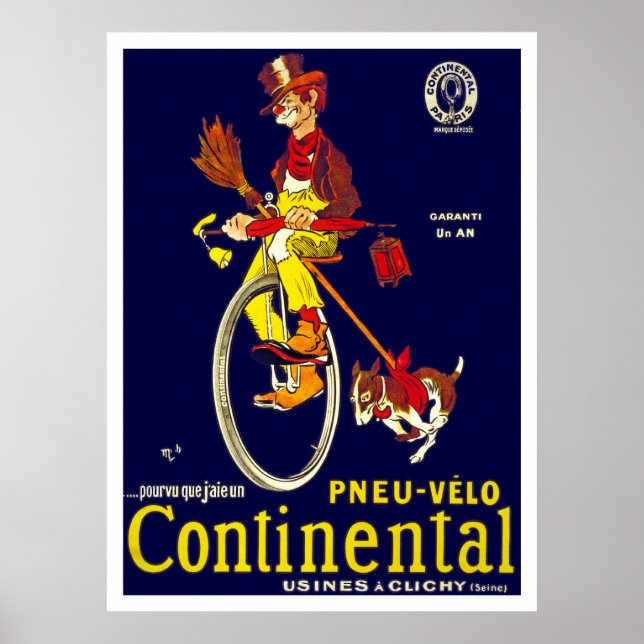 Vintage Unicle Poster: Continental Däck Poster (Framsidan)