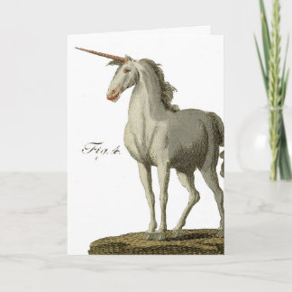 Vintage Unicorn, födelsedag Kort