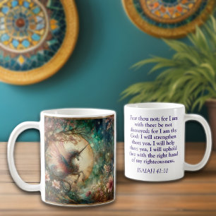 Vintage Unicorn Isaiah 41:10 Scripture Christian Kaffemugg