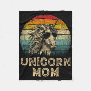 Vintage Unicorn Mamma Unicorn Älskare Mamma Mor Fleecefilt