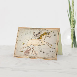Vintage Unicorn Star Constellation Karta Kort