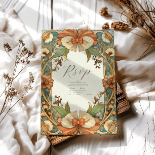 Vintage Unik Art Nouveau Bröllops- OSA Kort