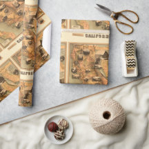 Vintage unik restaurerad karta över Kalifornien, 1