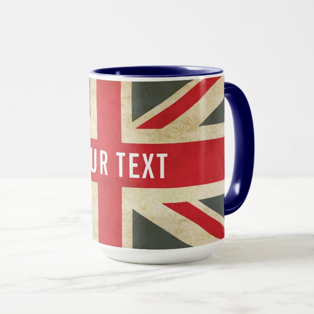 Vintage Union Jack British Flag Mugg (Framsida höger)