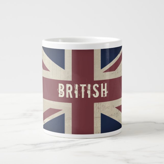 Vintage Union Jack BRITISH Jumbo Tea Mugg (Framsidan)