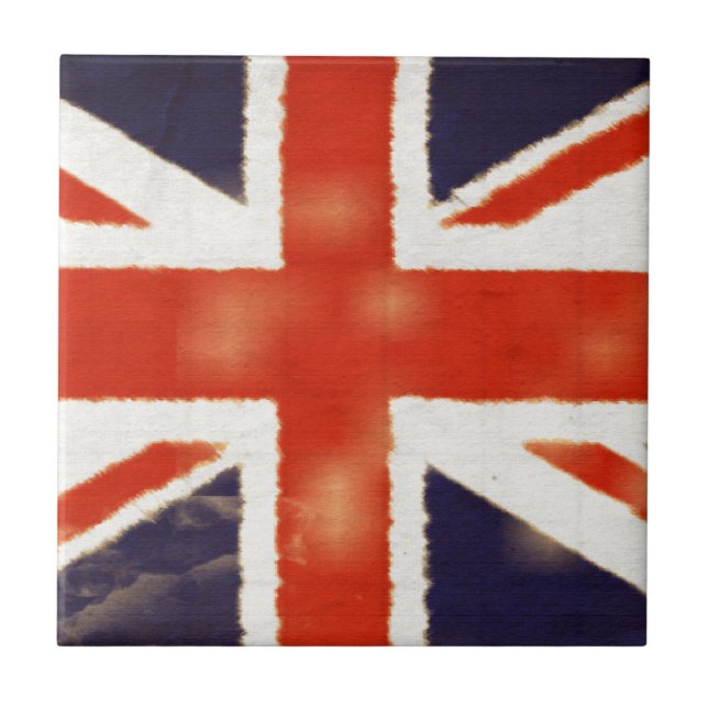 Vintage Union Jack Ceramic Gift Tile Kakelplatta (Framsidan)