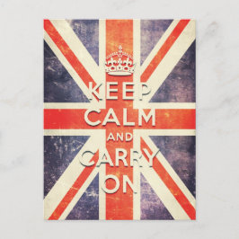 Vintage Union Jack flagga behålla lugn och fortsät Vykort