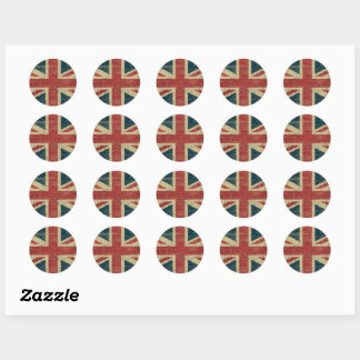 Vintage Union Jack flagga Runt Klistermärke