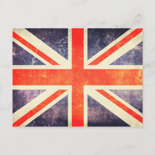 Vintage Union Jack flagga Vykort
