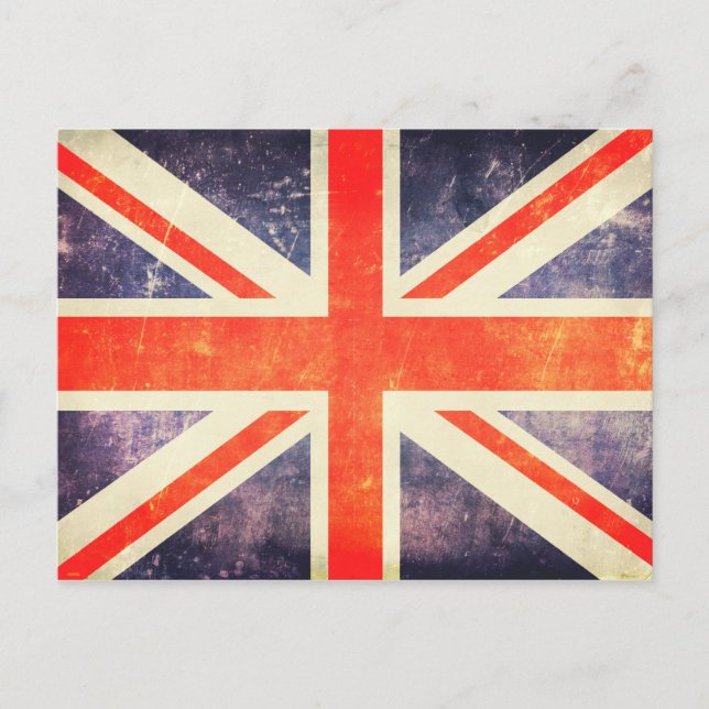 Vintage Union Jack flagga Vykort (Framsida)