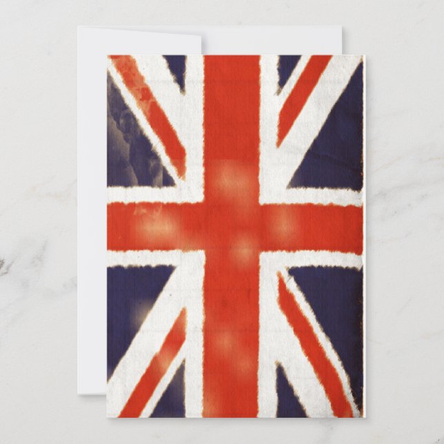 Vintage Union Jack Inbjudan (Lodrät) (Framsida)