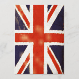Vintage Union Jack Inbjudan (Lodrät)