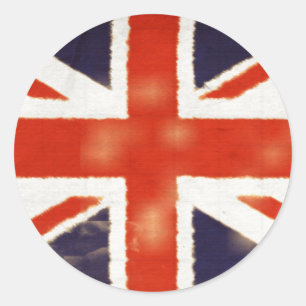 Vintage Union Jack Round Stickers Runt Klistermärke