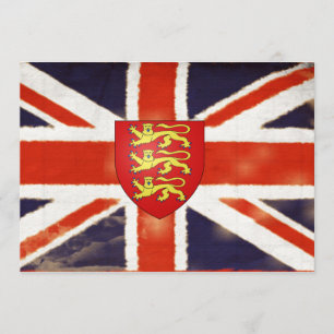 Vintage Union Jack vapenrock inbjudan