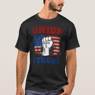 Vintage Union Strong American Flagga Union Worker T Shirt