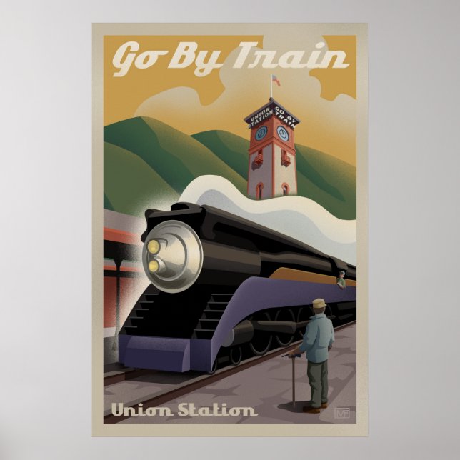 Vintage unionens Tåg Station Poster (Framsidan)