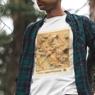 Vintage Unique Restated Karta of California, 1885 T Shirt