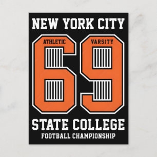 Vintage universitets- New York city typografi vekt Helg Vykort