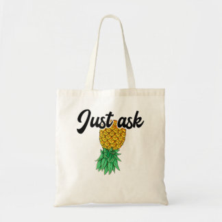 Vintage upp och ned på ananas, fråga bara subtil v tygkasse