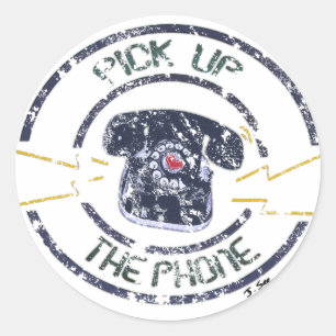 Vintage Uppgraderad Plocka Uppåt Mobil fästpunkt Runt Klistermärke