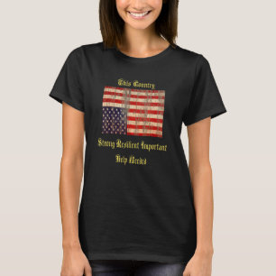 Vintage Uppifrån och ned American Flagga Distress T Shirt
