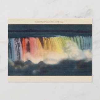 Vintage Upplyst Niagara Falls-vykort Vykort