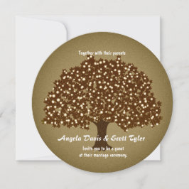 Vintage upplyst träd runt bröllopsinbjudan inbjudningar