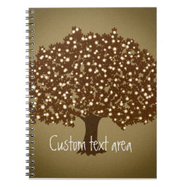 Vintage upplyst träd rustik anteckningsbok journal