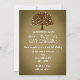 Vintage upplyst träd rustika bröllopsinbjudan inbjudningar