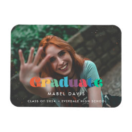 Vintage-upprepningsskript Photo studenten Magnet