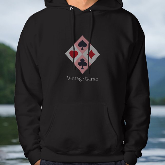 Vintage Uppspelningskort Färg Manar Hoodie (Vintage Playing Cards Colors Men's Hoodie)